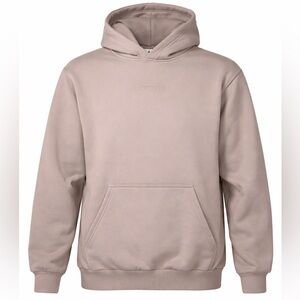 Comfrt Signature Hoodie Men’s Medium Bark Taupe Pullover Embroidered Logo Fleece